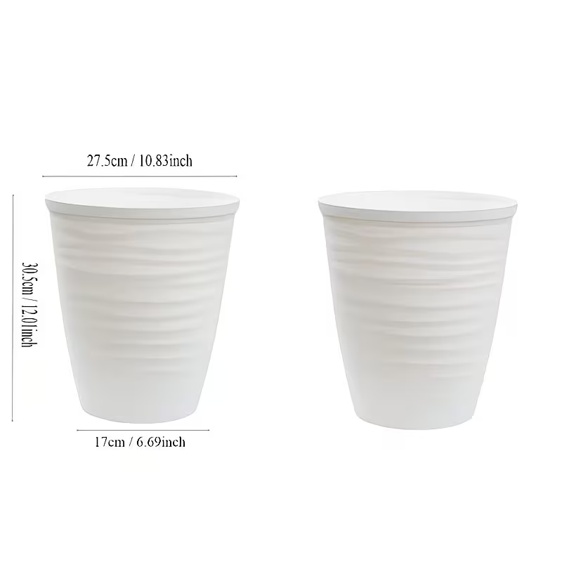Solum Vitae 12-in 28# Fon Round Textured Modern Planters Size Display for Empty Pot,Premium Modern Planters  for Gardening