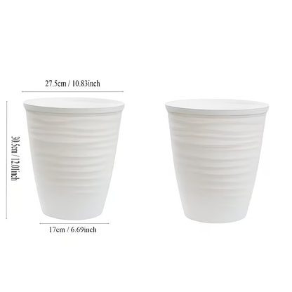 Solum Vitae 12-in 28# Fon Round Textured Modern Planters Size Display for Empty Pot,Premium Modern Planters  for Gardening