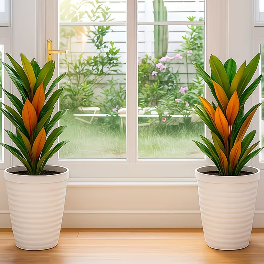 Solum Vitae 12-in 28# Fon Round Textured Modern Planters Full Set Display for Entryway Welcome,Premium Modern Planters  for Gardening