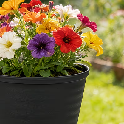 Solum Vitae 12-in 28# Fon Round Textured Modern Planters Close-up Texture Detail  for Garden Sanctuary,Premium Modern Planters  for Gardening