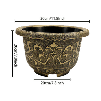 Solum Vitae 12-in 30# Terra-F Round Textured Planters Outdoor Size Displayfor Empty Pot,Premium Outdoor Planters for Gardening