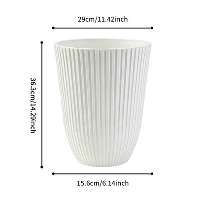 Solum Vitae 14-in 29# Fon Round White Textured Tall Planters Size Displayfor Empty Pot,Premium Tall Planters for Gardening