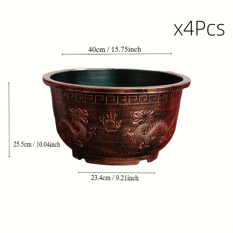 Solum Vitae 16-in 40# Terra-D Round Textured Outdoor Plant Pots Size Display for Backyard Garden,Premium Outdoor Planters for Gardening