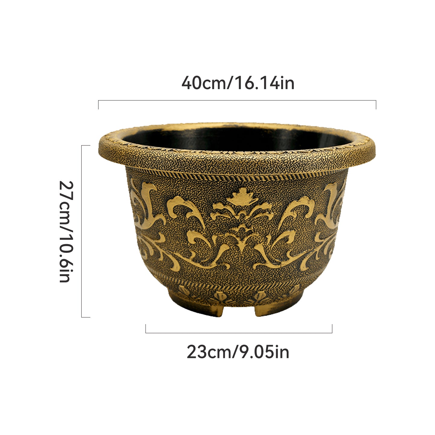 Solum Vitae 16-in 40# Terra-F Round Textured Outdoor Pots Boxwood Size Display for Empty Pot,Premium Outdoor Planters for Gardening