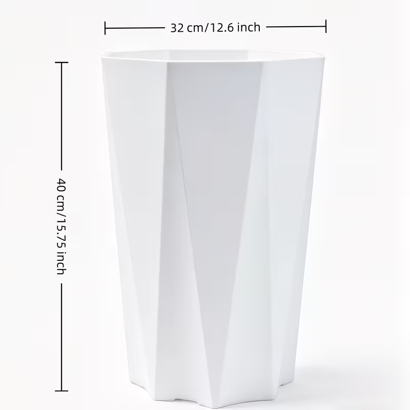 Solum Vitae 16-in 32# Fon Diamond Textured Big Flower Pots Size Display for Empty Pot,Premium Large Planter Pots for Gardening