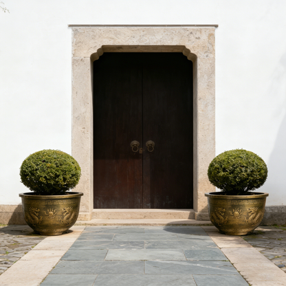 Solum Vitae 17-in 45# Terra-D Round Textured Planting Pots Boxwood Ball Full Set Display for Entryway Welcome,Premium Outdoor Planters for Gardening