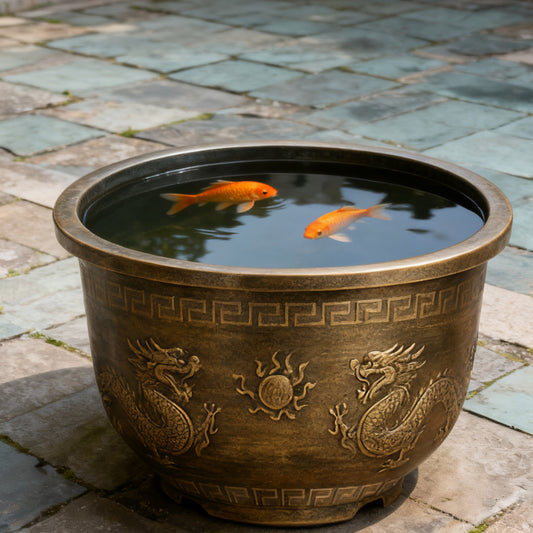 Solum Vitae 20-in 50# Terra-D Round Textured Garden Pots Fish-farming Top-down Shot for Courtyard,Premium Outdoor Planters for Gardening