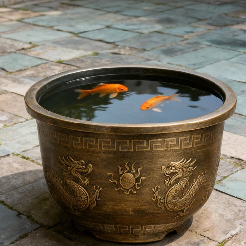 Solum Vitae 20-in 50# Terra-D Round Textured Garden Pots Fish-farming Top-down Shot for Courtyard,Premium Outdoor Planters for Gardening