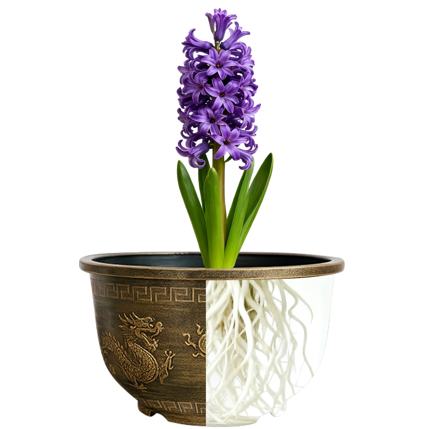 Solum Vitae 20-in 50# Terra-D Round Textured Garden Pots Common Hyacinth Roots and Soil for Outdoor Garden,Premium Outdoor Planters for Gardening
