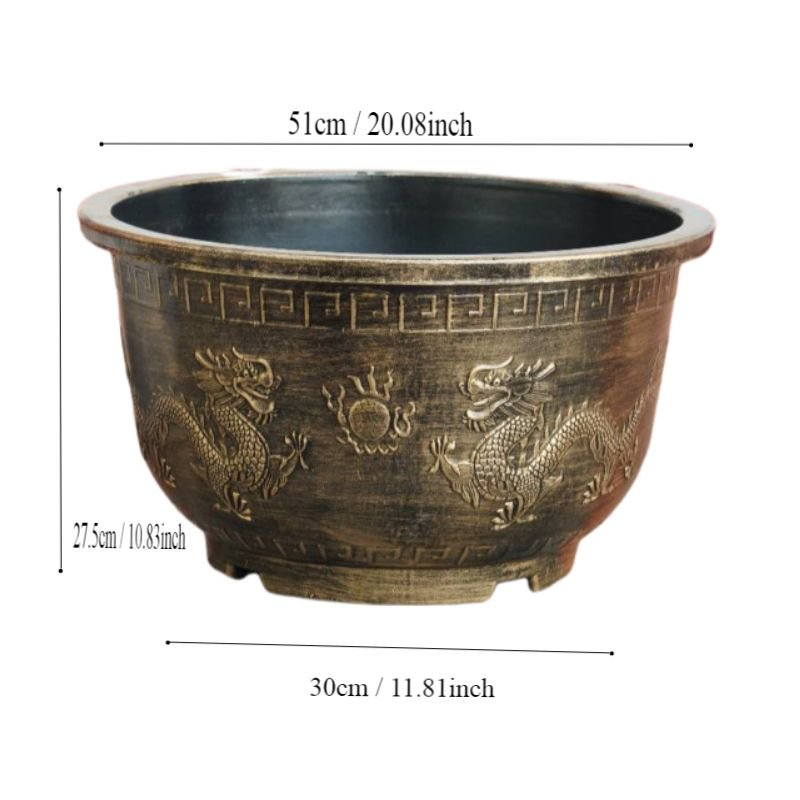 Solum Vitae 20-in 50# Terra-D Round Textured Garden Pots Size Display for Empty Pot,Premium Outdoor Planters for Gardening