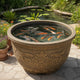 Solum Vitae 28-in 70# Fon Round Textured Large Outdoor Planters Fish-farming Top-down Shot for Garden Sanctuary,Premium Large Planters for Gardening