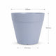 A light blue-gray plastic planter pot shown on a white background with dimension lines and labels indicating a diameter of 30cm, height of 27cm, and base width of 19.5cm.