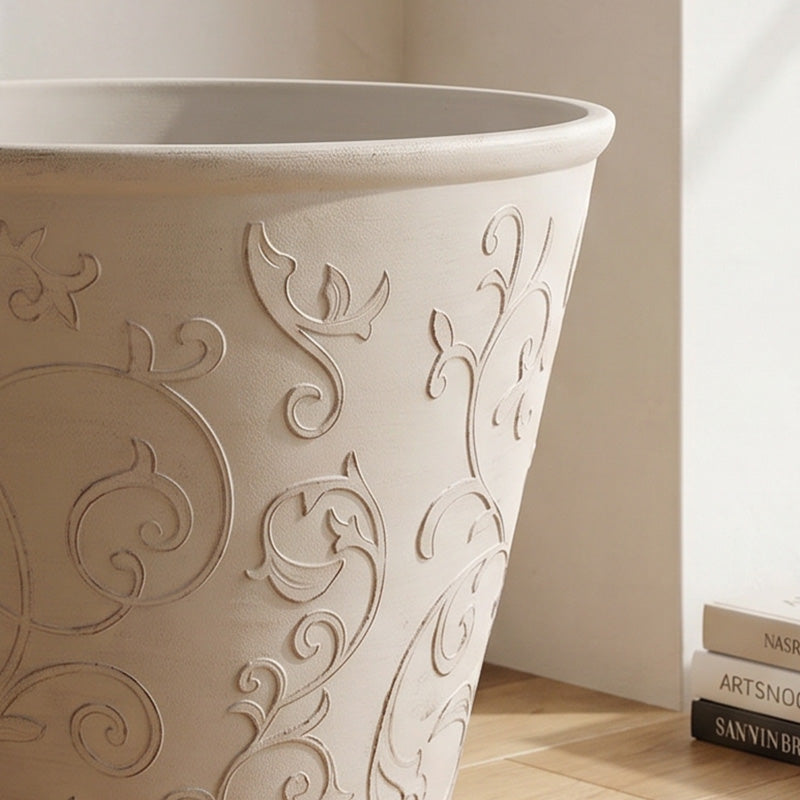 Solum Vitae 2PCS 15 Fon Arabesque Decorative Big Planters Close-up Texture Detail for Empty Pot, Premium Indoor Outdoor Planters for Gardening
