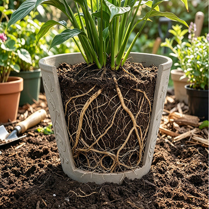 Solum Vitae 2PCS 15 Fon Arabesque Decorative Big Planters Peace Lily Roots and Soil for Garden Sanctuary, Premium Indoor Outdoor Planters for Gardening